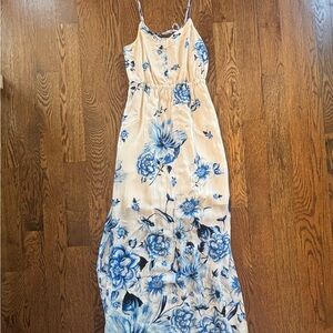 Maeve Anthropologie 4P Blue Floral Sundress | Vacation | Wedding Guest